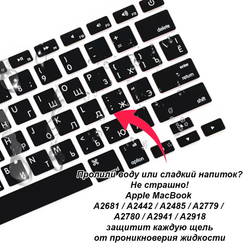 Накладка на клавиатуру VARIUM для Apple MacBook 13, 15, 17 A1466 / A1502 / A1425 / A1398