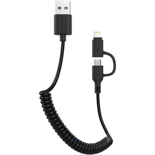 USB кабель Awei CL-53 MicroUSB/Lightning чёрный
