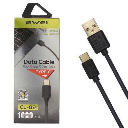 Awei CL-89 Type-C чёрный - USB кабель