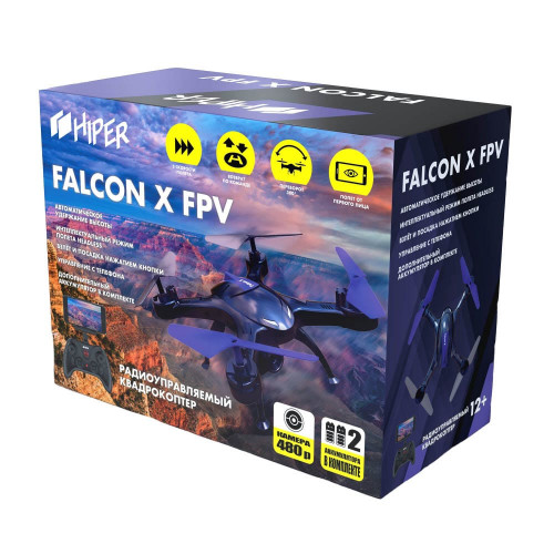 Hiper HQС-0003 Falcon X FPV чёрный/фиолетовый - квадрокоптер, игрушка