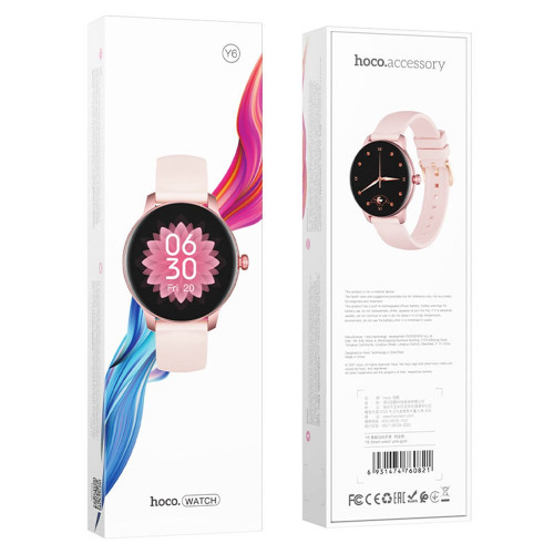Hoco Y6 розовый - смарт часы